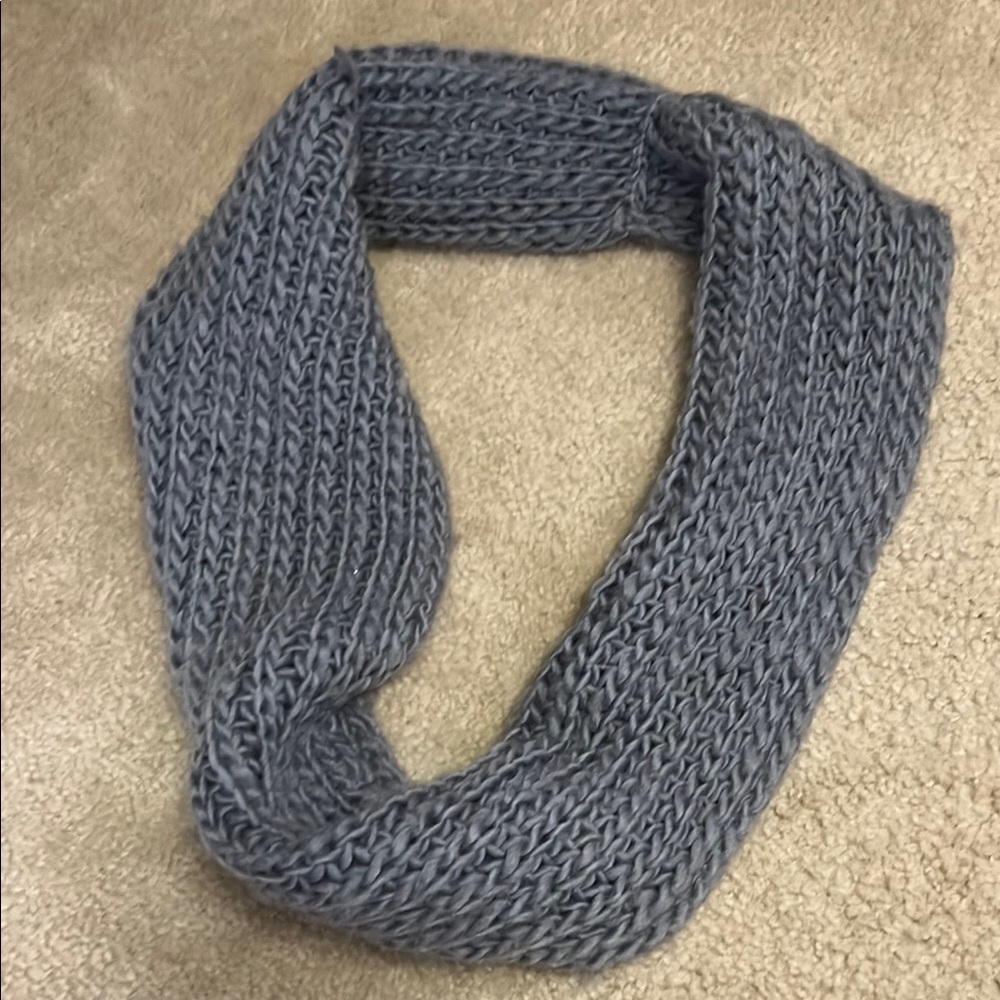 Cozy Gray Knit Infinity Scarf